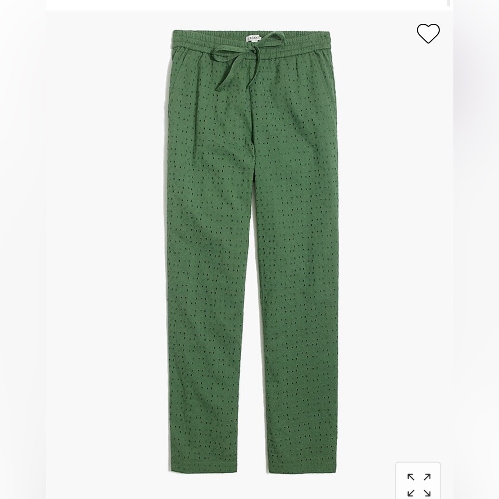 NEW • J. Crew Mercantile • Women’s Eyelet drawstring pant Olive Green Size XS